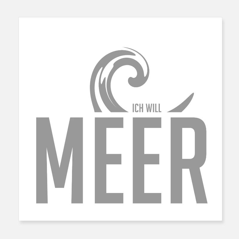 Wave Motif with Sea Message Poster 8" x 8" (20x20 cm)