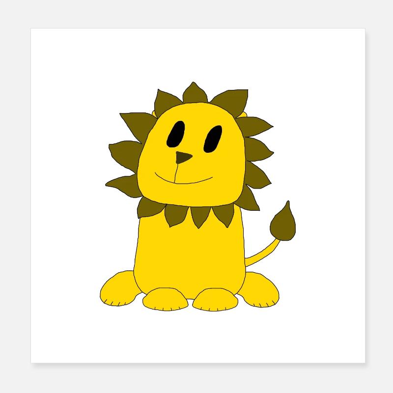 Drôle de Lion Leo Poster 20 x 20 cm