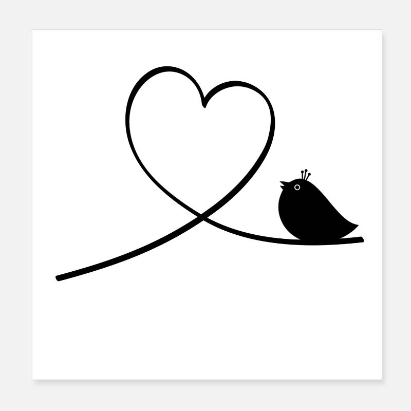 Oiseau Poster 20 x 20 cm