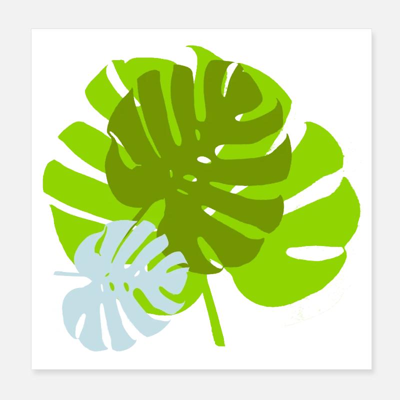 Feuillage Tropical Vert Nature Sauvage Poster 20 x 20 cm