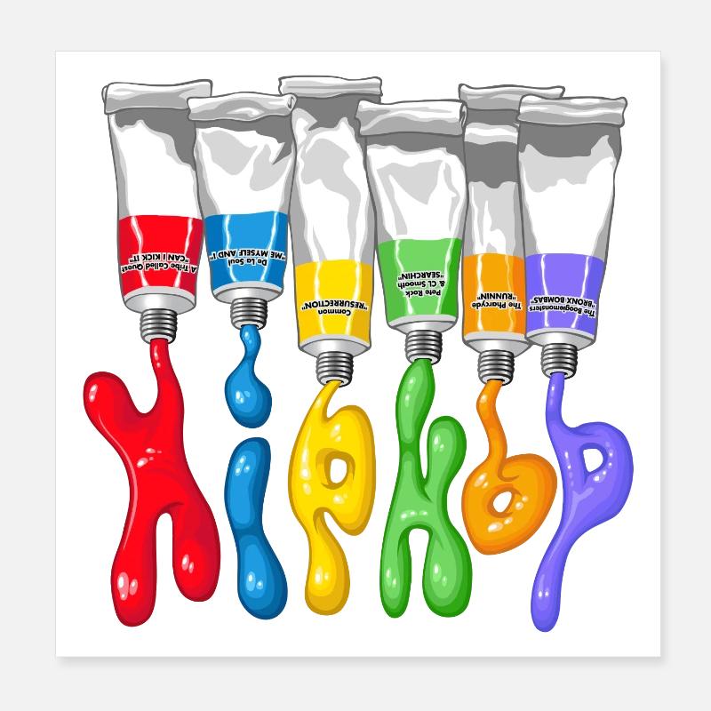 Tubes de hip-hop - Poster 20 x 20 cm - blanc