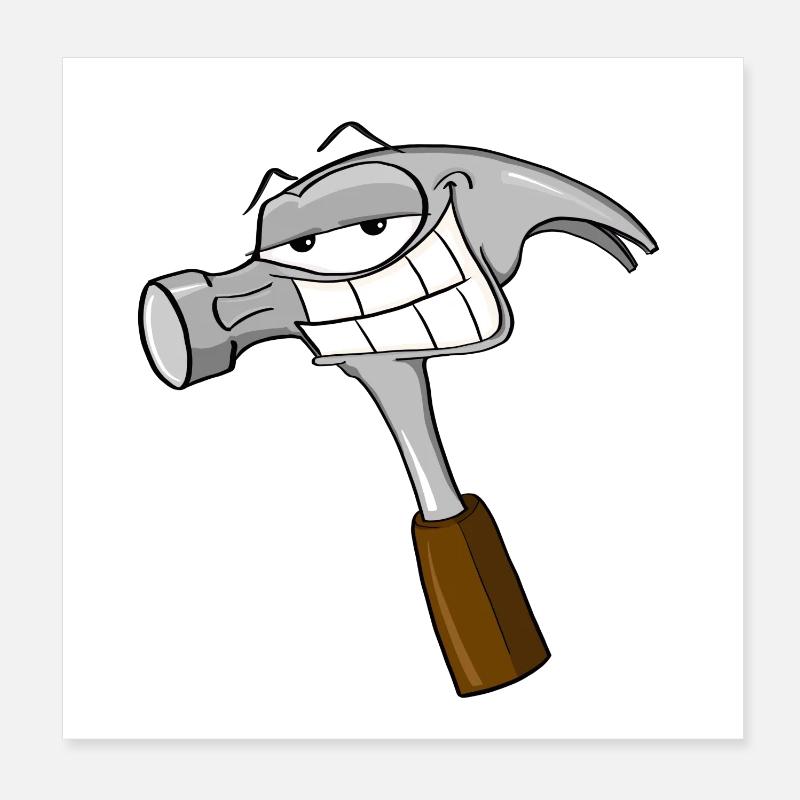 Hammer Tag T-Shirt - Poster 8" x 8" (20x20 cm) - white