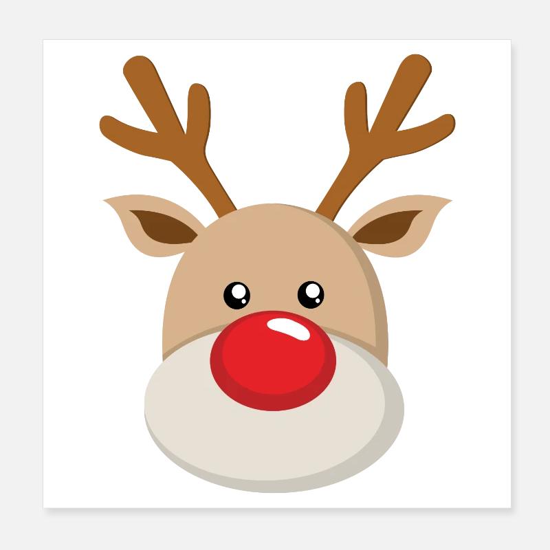 Rennais Rudolf Visage Doux Rouge Rose Poster 20 x 20 cm