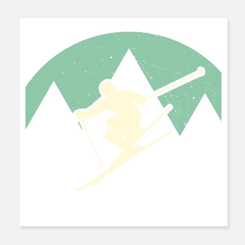 skieur Poster 20 x 20 cm