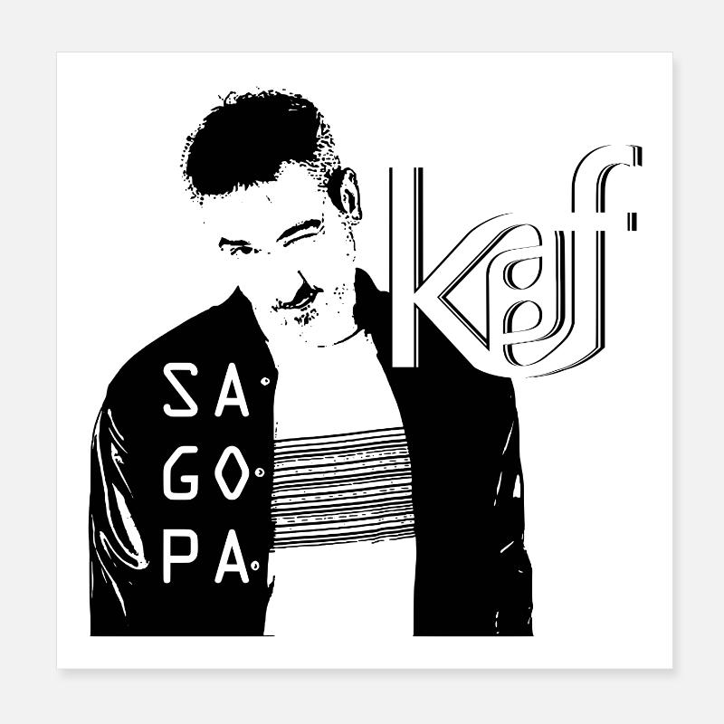 SAGOPA KAJMER - KAF KEF - Poster 20x20 cm - Weiß