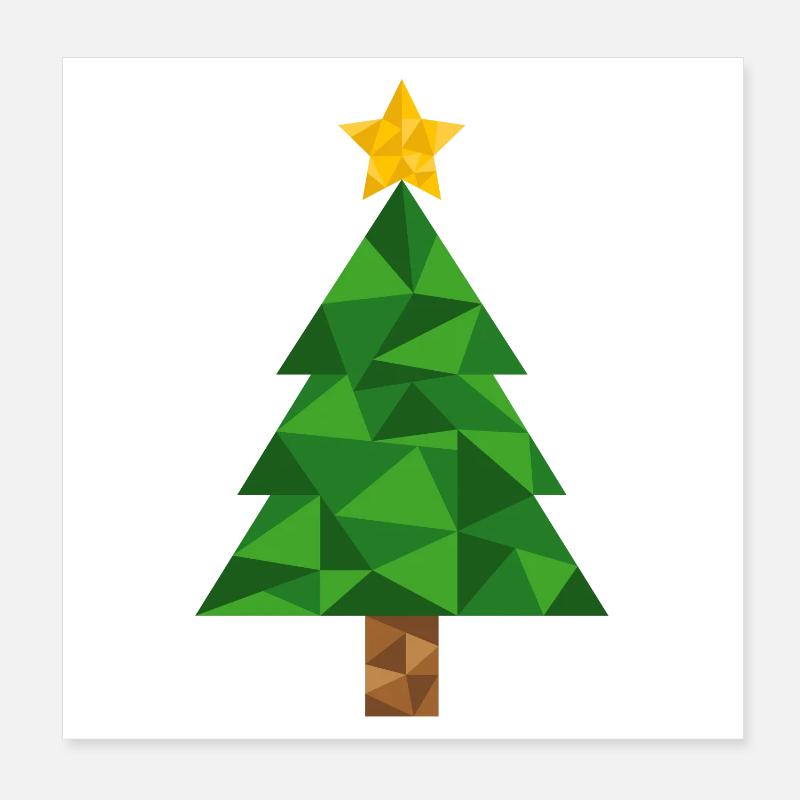 Sapin de Noël Polygon Sapin de Noël Poster 20 x 20 cm