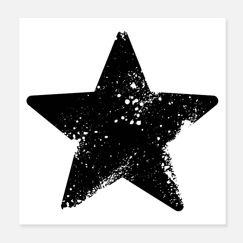 éclaboussure étoiles rock star - Poster 20 x 20 cm - blanc