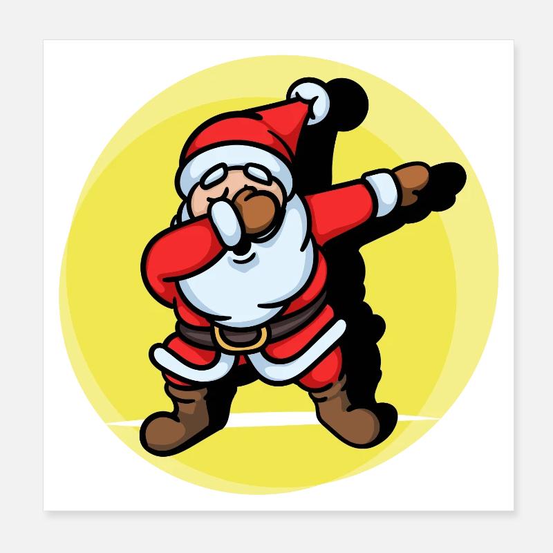 Cool Dab Dabbing Père Noël Noël Poster 20 x 20 cm