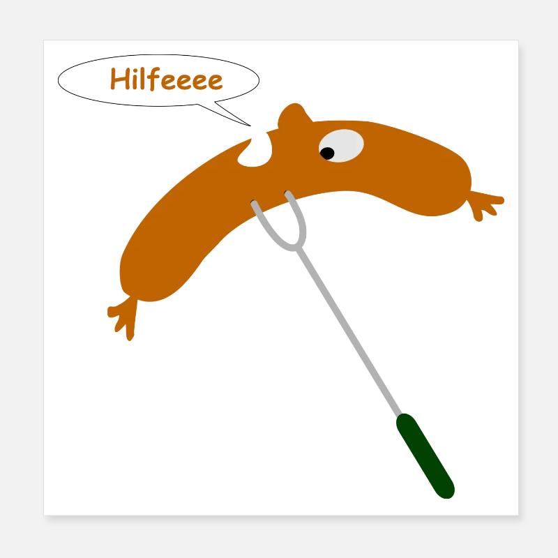 aide saucisses griller Poster 20 x 20 cm