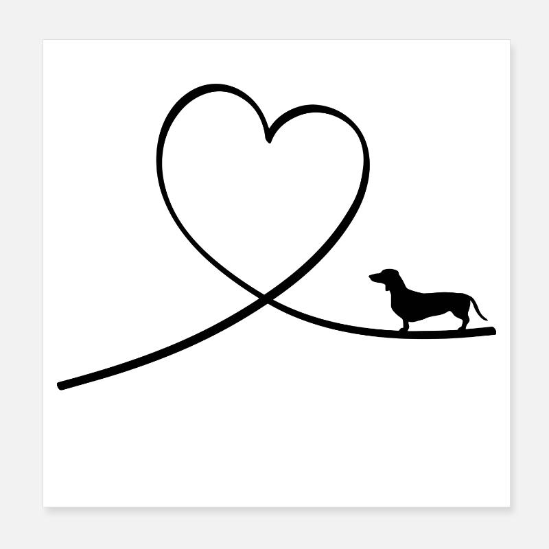 Dachshund I Dackelliebhaber Geschenk I Hund - Poster 20x20 cm - Weiß