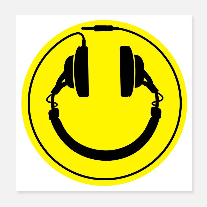 Cuffie smiley spina filo Poster 20x20 cm