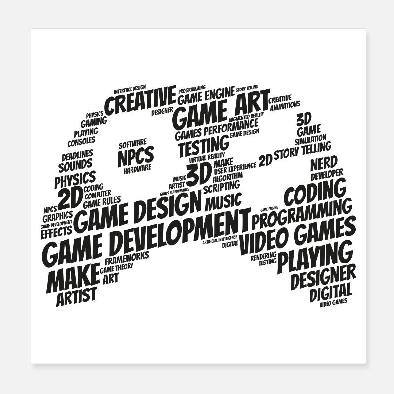 Développeur de jeux Poster 20 x 20 cm