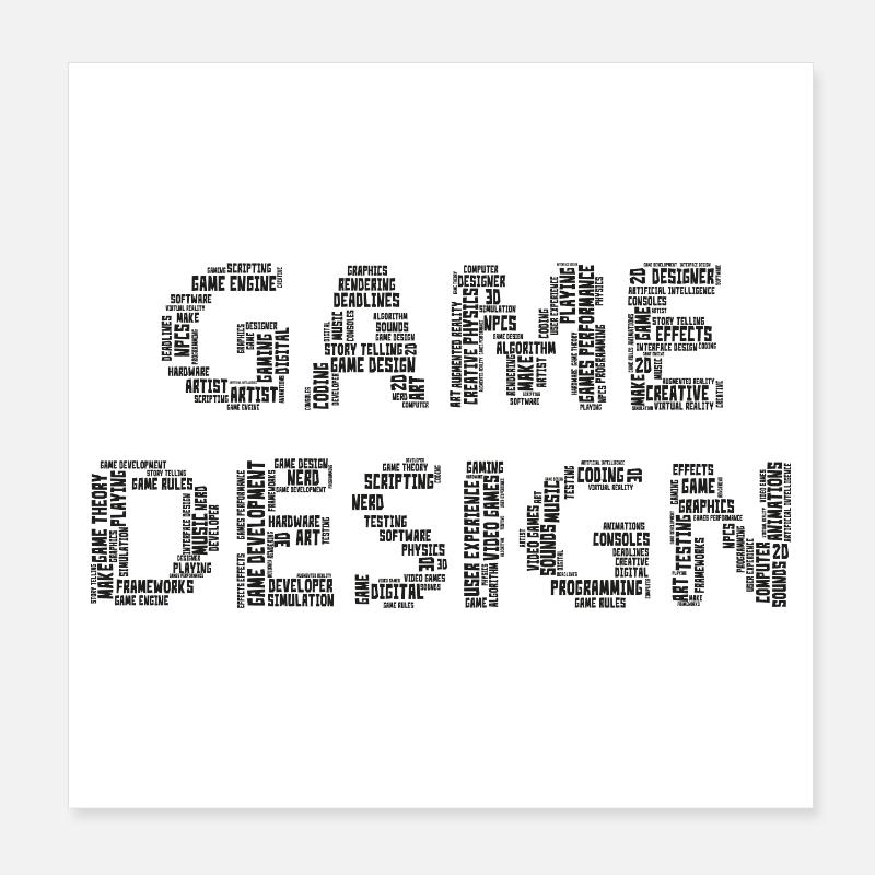 Game Design - Poster 20x20 cm - Weiß