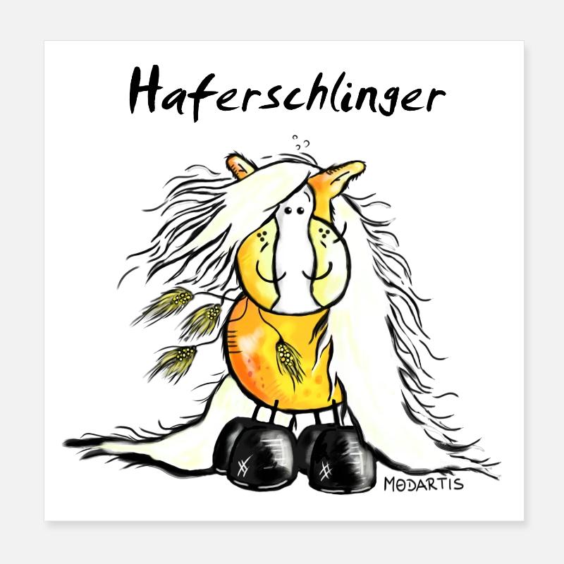 "Haferschlinger" - Haflinger - Hafi - Cheval Poster 20 x 20 cm