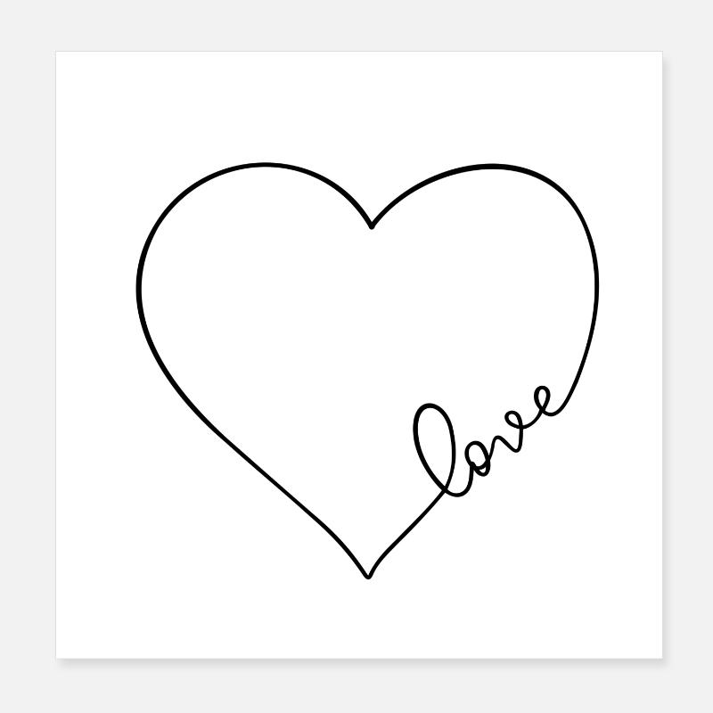 Minimalist Love Poster 8" x 8" (20x20 cm)