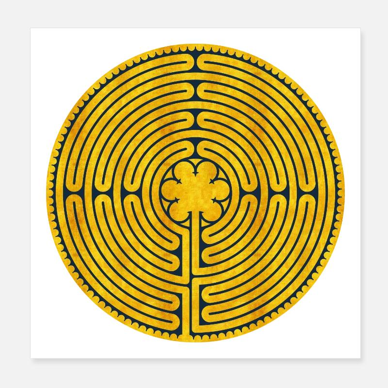 Labyrinthe de Chartres Poster 20 x 20 cm