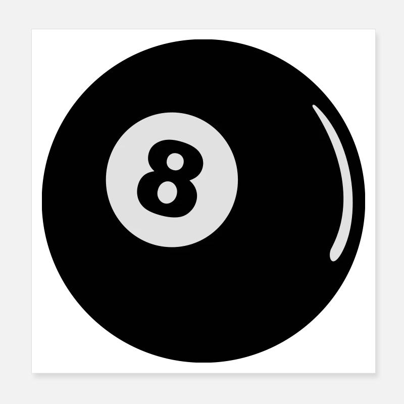 Billard Kugel schwarze 8 Ball Geschenk Pool Poster 20x20 cm