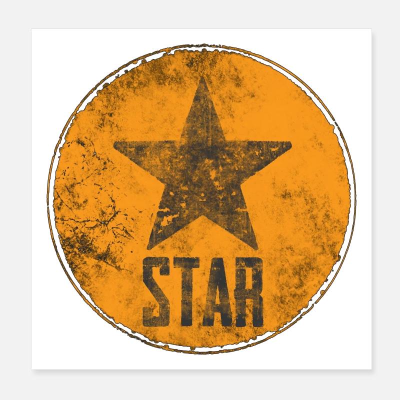 Rustic star with "STAR" motif Poster 8" x 8" (20x20 cm)