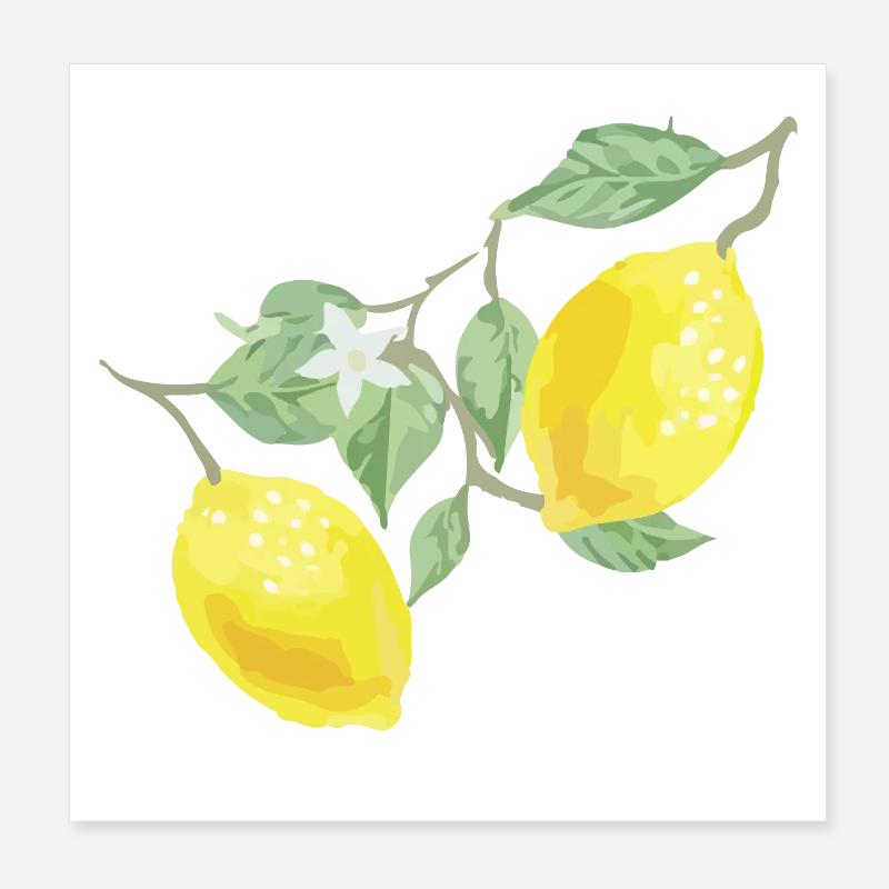 Lemons Poster 8" x 8" (20x20 cm)