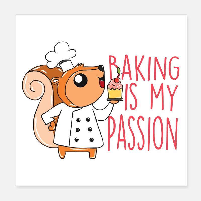 Écureuil de cuisson Poster 20 x 20 cm