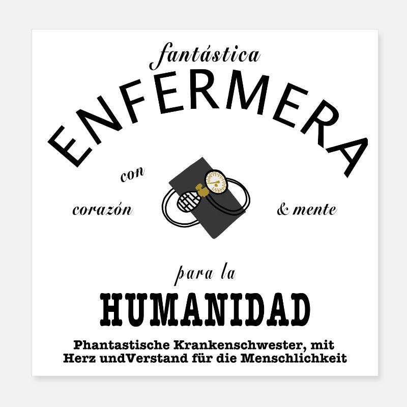 Fantastic nurse Spanish/german Poster 8" x 8" (20x20 cm)