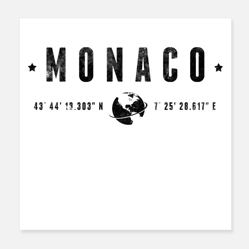 Monaco - Poster 20x20 cm - Weiß