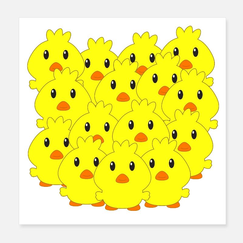 Chicks, Easter, animals for children, sweet chicks Poster 8" x 8" (20x20 cm)
