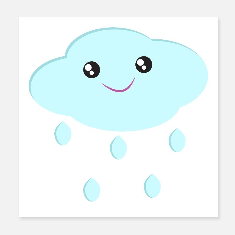 Cloud cute cloud kawaii style gift for kids Poster 8" x 8" (20x20 cm)