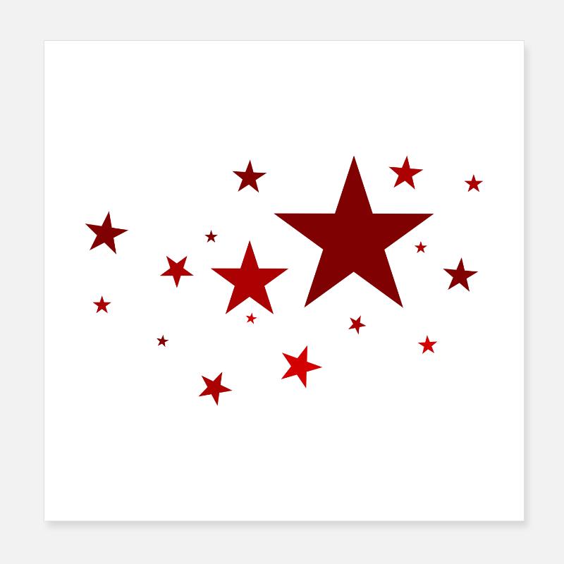 Étoiles en rouge Poster 20 x 20 cm