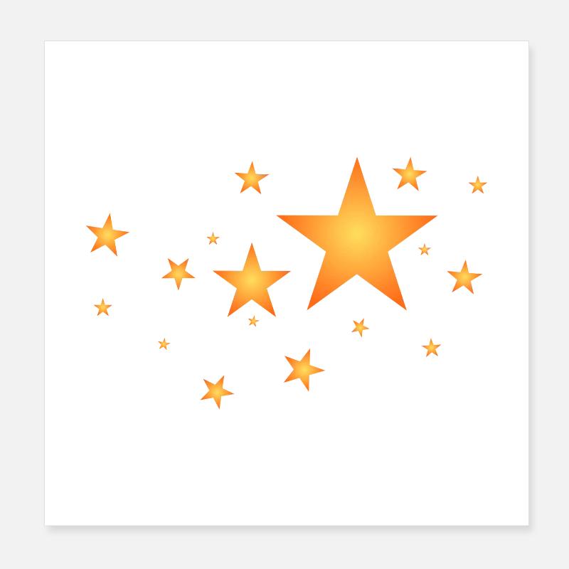 Étoiles à Orange Poster 20 x 20 cm