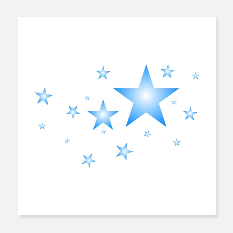 Sterne in Blau Poster 20x20 cm