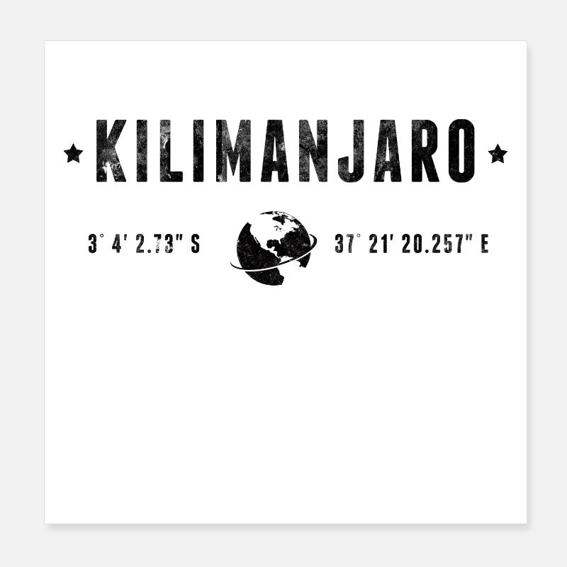 Kilimanjaro - Poster 20x20 cm - Weiß