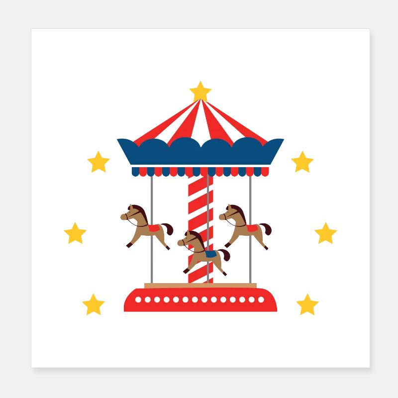 Karussel Poster 20x20 cm