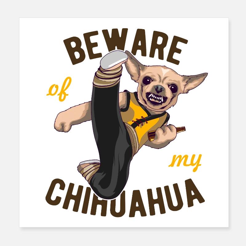 Bissiger Hund Poster 20x20 cm