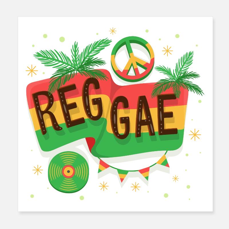 Reggae Flagge Regenbogen Vibe Poster 20x20 cm