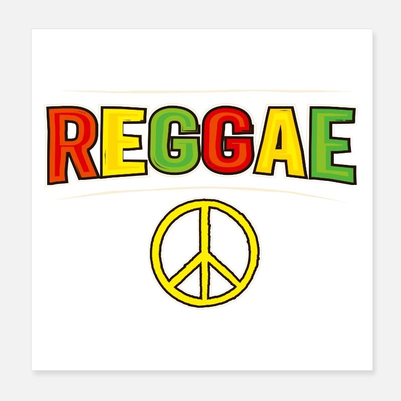 Décor de la pièce de couleurs Reggae Peace Poster 20 x 20 cm
