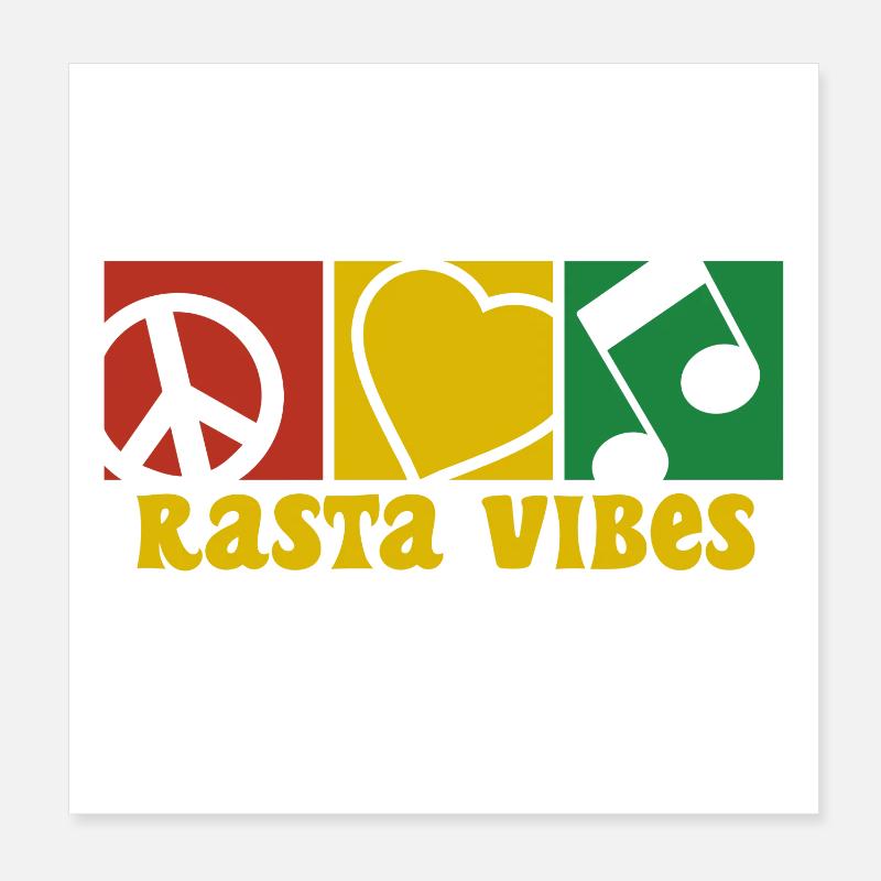 RASTA VIBES - Poster 8" x 8" (20x20 cm) - white
