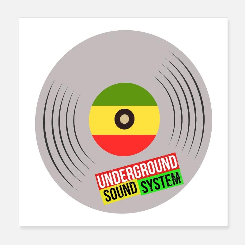 Underground Vinyl Sound System Poster 8" x 8" (20x20 cm)