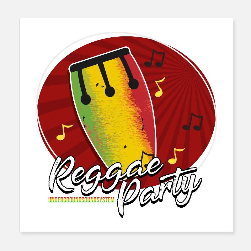 Reggae Party Tromme Tee Poster 20x20 cm