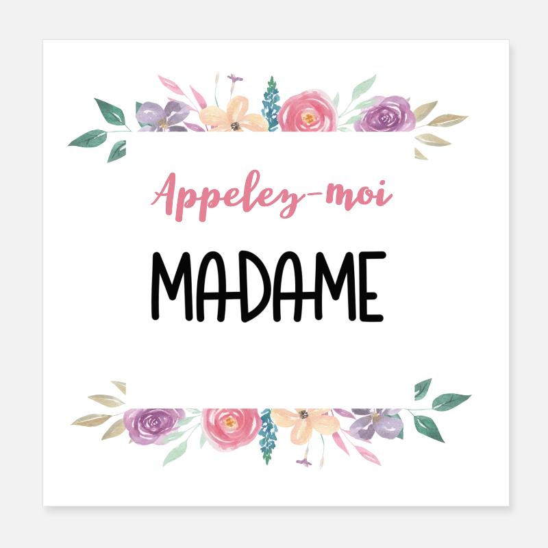 Florale Designbotschaft anpassbare Braut Poster 20x20 cm