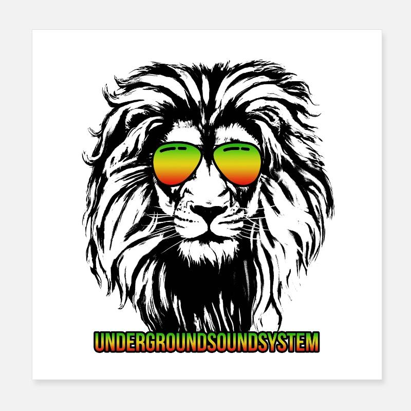 Lion Rainbow Sunglasses Poster 8" x 8" (20x20 cm)