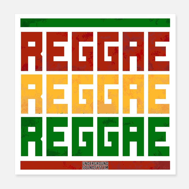 Graphique en bloc de polices reggae Poster 20 x 20 cm