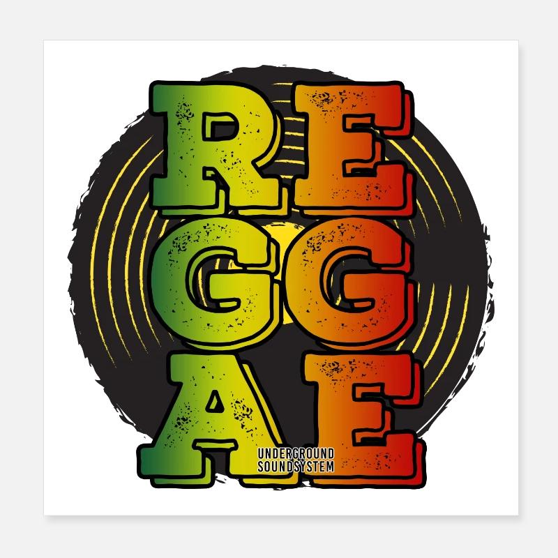 Reggae Neon Logo - Poster 20 x 20 cm - blanc