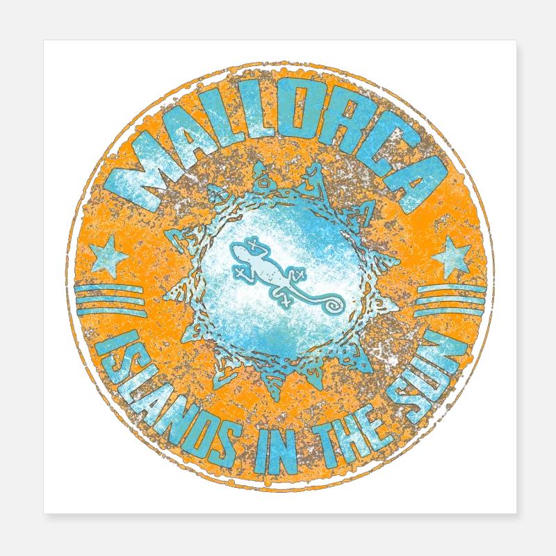 Lézard dans la conception du mandala Poster 20 x 20 cm