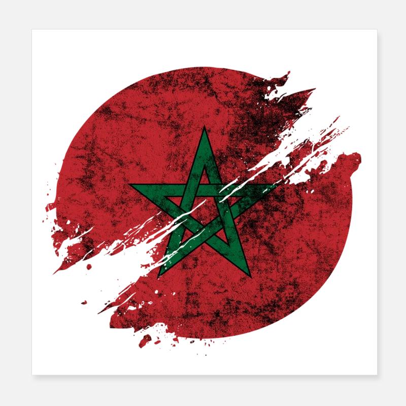 Morocco Circle Blurry Vintage / Gift Poster 8" x 8" (20x20 cm)