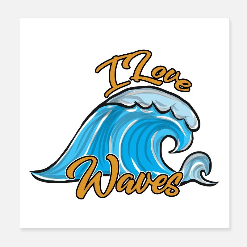 Surf sur le surf Poster 20 x 20 cm