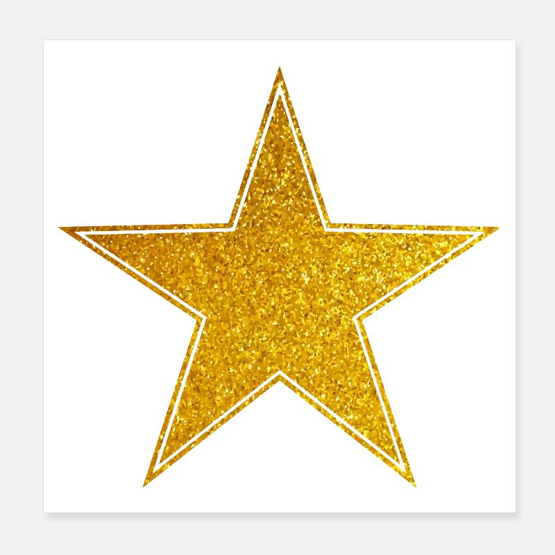Star Gold Graphic Star - Poster 8" x 8" (20x20 cm) - white