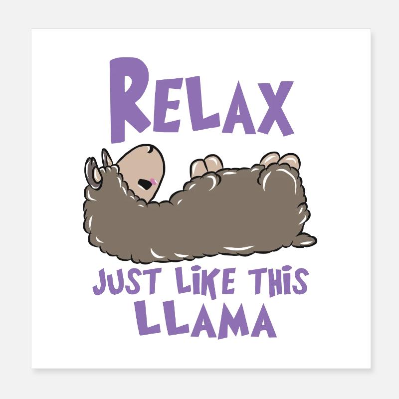 Relax Lama Poster 20 x 20 cm