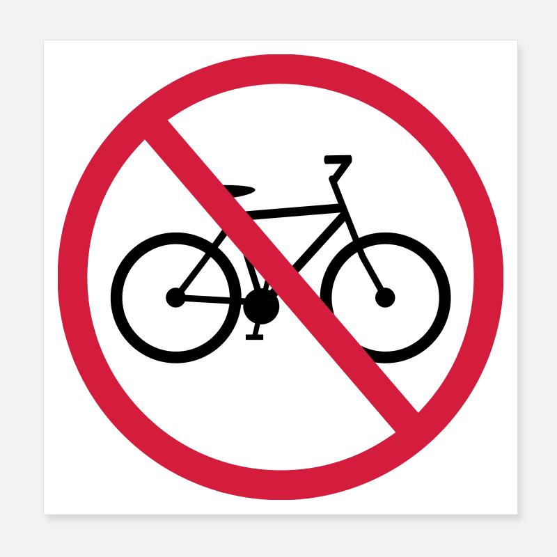 pas de bicyclette enseigne zone conduite vélo drah Poster 20 x 20 cm
