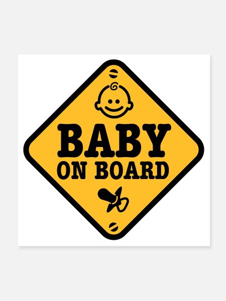 baby on board - Poster 8" x 8" (20x20 cm) - white - Front